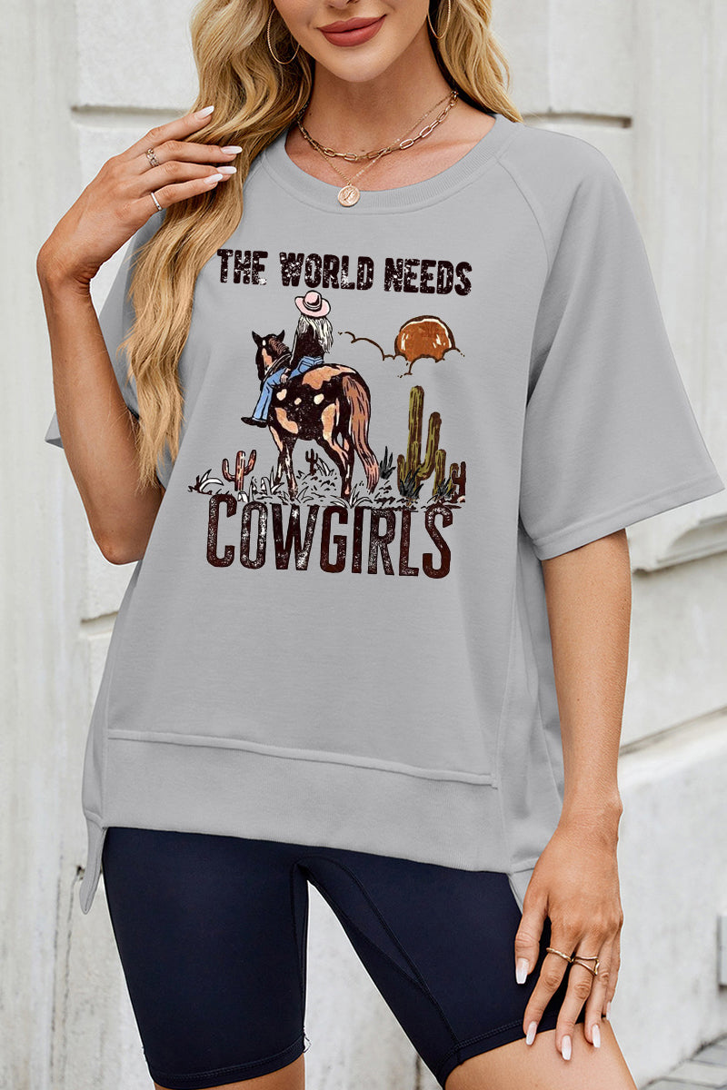God Needs Cowgirls Western Graphic Tee