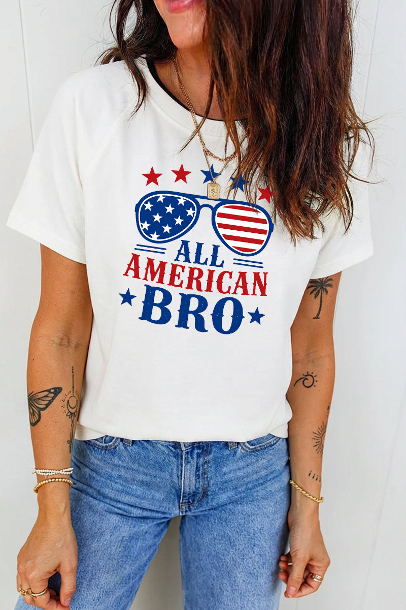 All American Bro Patriotic Graphic 4th of July Tee