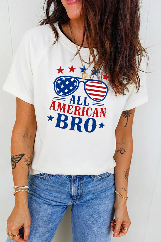 All American Bro Patriotic Graphic 4th of July Tee