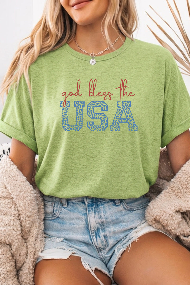 Independence Day God Bless USA Graphic Tee