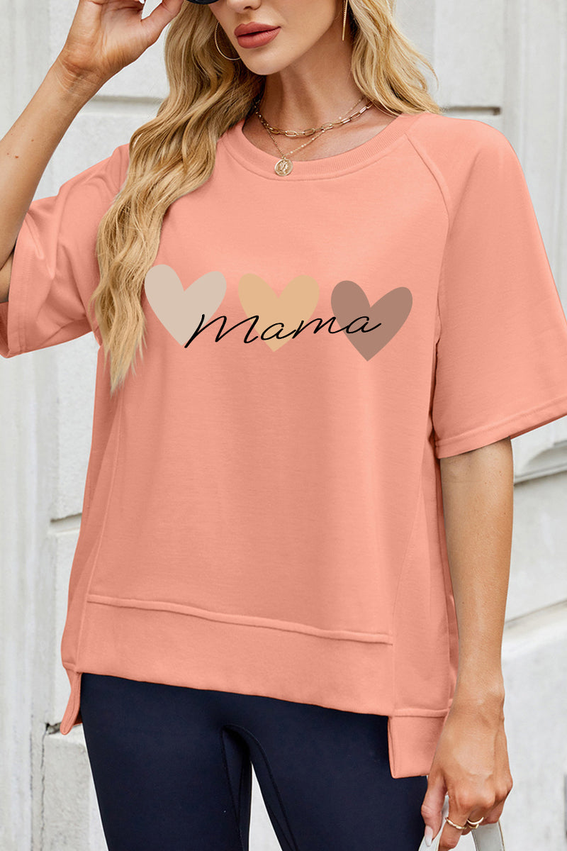 Minimalist Mama Heart Graphic Tee Mother's Day Gift Top