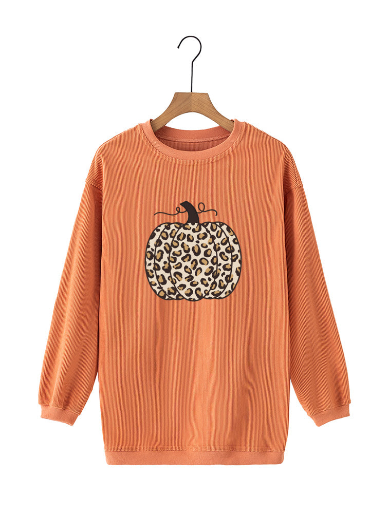 Halloween Pumpkin Fall Graphic Long Sleeve Sweatshirt