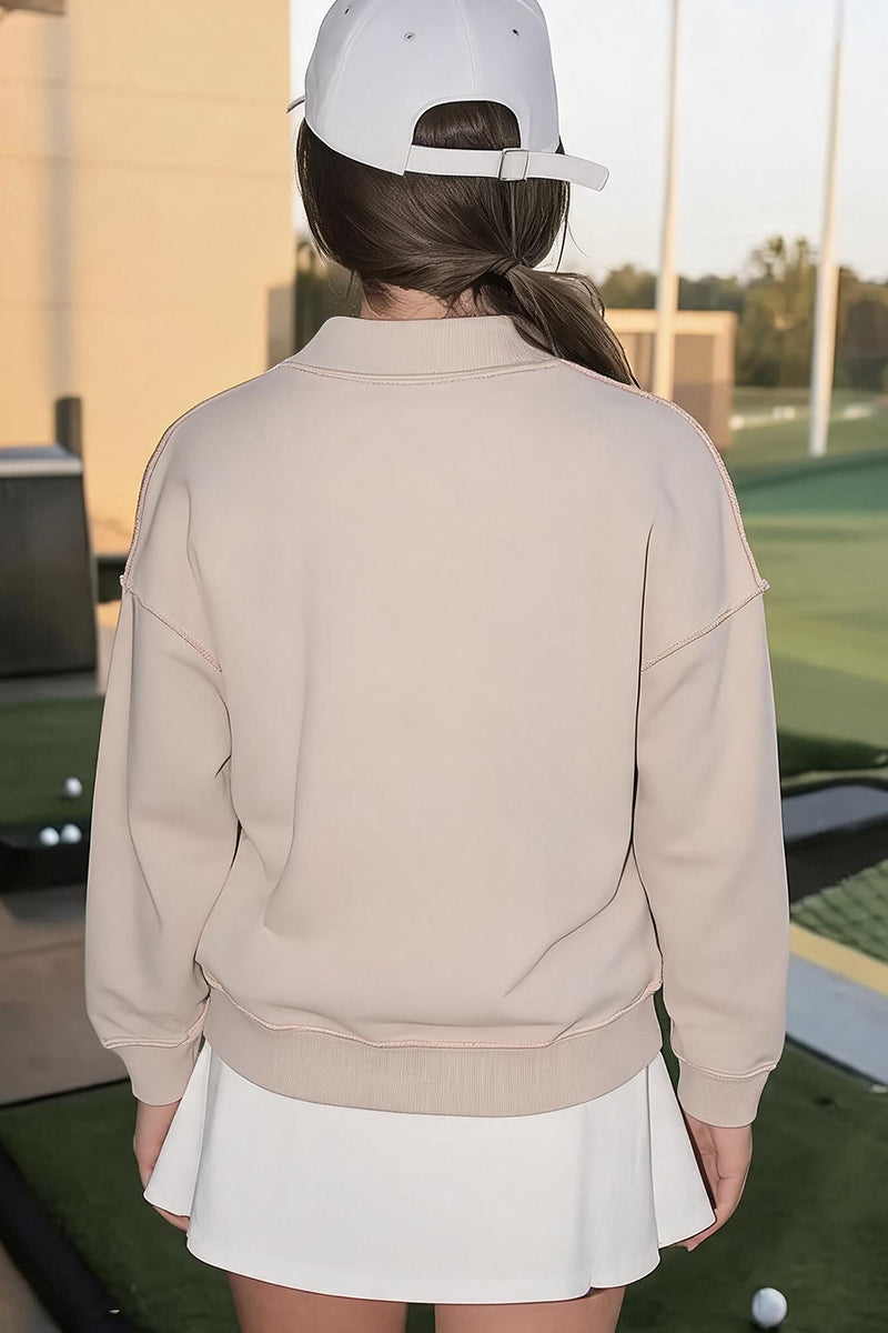 Golf Graphic Cotton Blend Sweatshirt Casual Reversible Pullover
