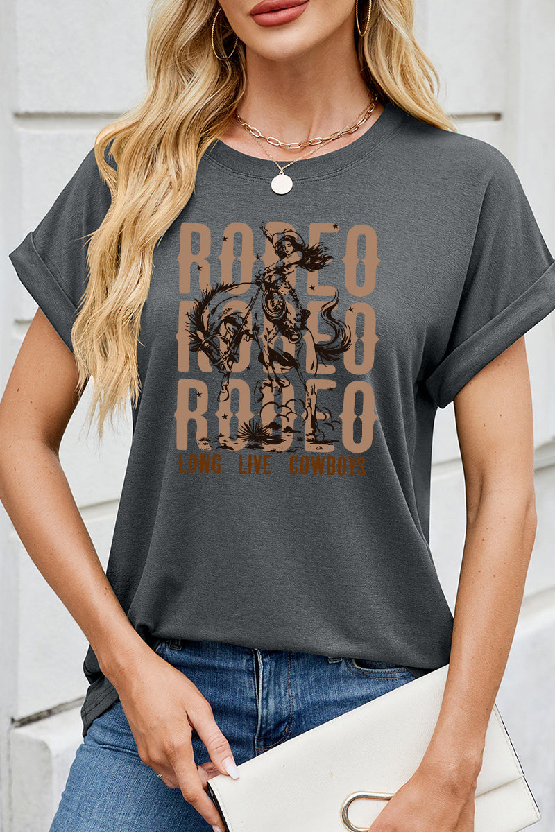 Rodeo Cowboy Riding Graphic Tee Western Country Shirt