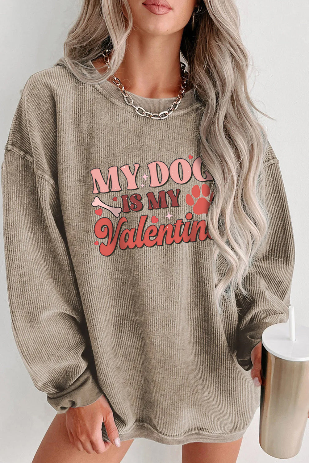 Cute Valentine’s Day Black Oversized Graphic Sweatshirt