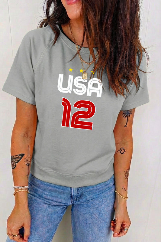 World Cup Graphic Knit T Shirt Sport Casual Loose Fit