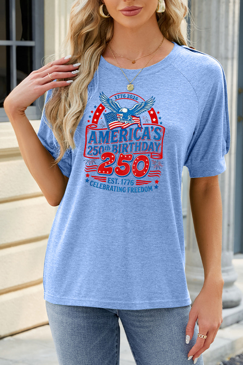 Patriotic Graphic Rayon Tee Boutique Independence Day Top