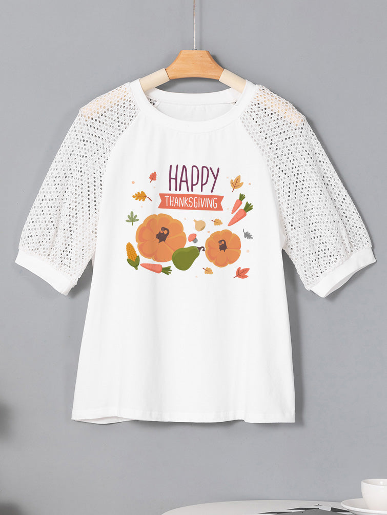 Happy Thanksgiving Pumpkin Fall Harvest Graphic Tee