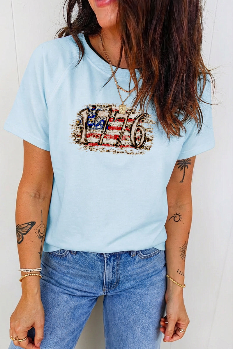 Patriotic 1776 USA Flag 4th of July Graphic Tee
