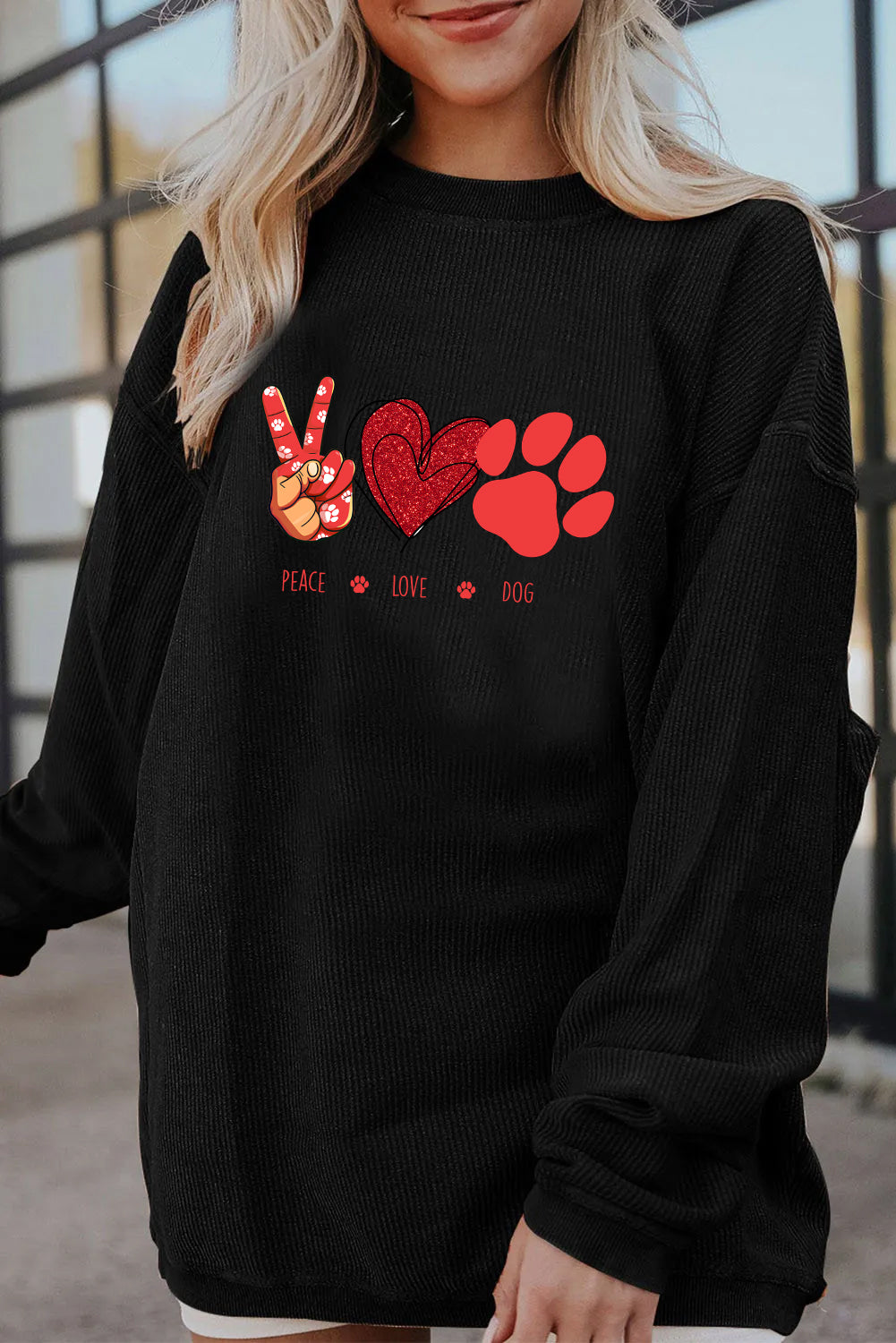 Valentine’s Day Peace Love Paw Dog Lover Sweatshirt