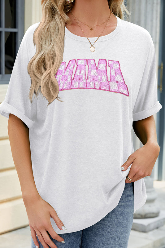 Pink MAMA Graphic Relaxed Tee Cute Mother's Day Shirt