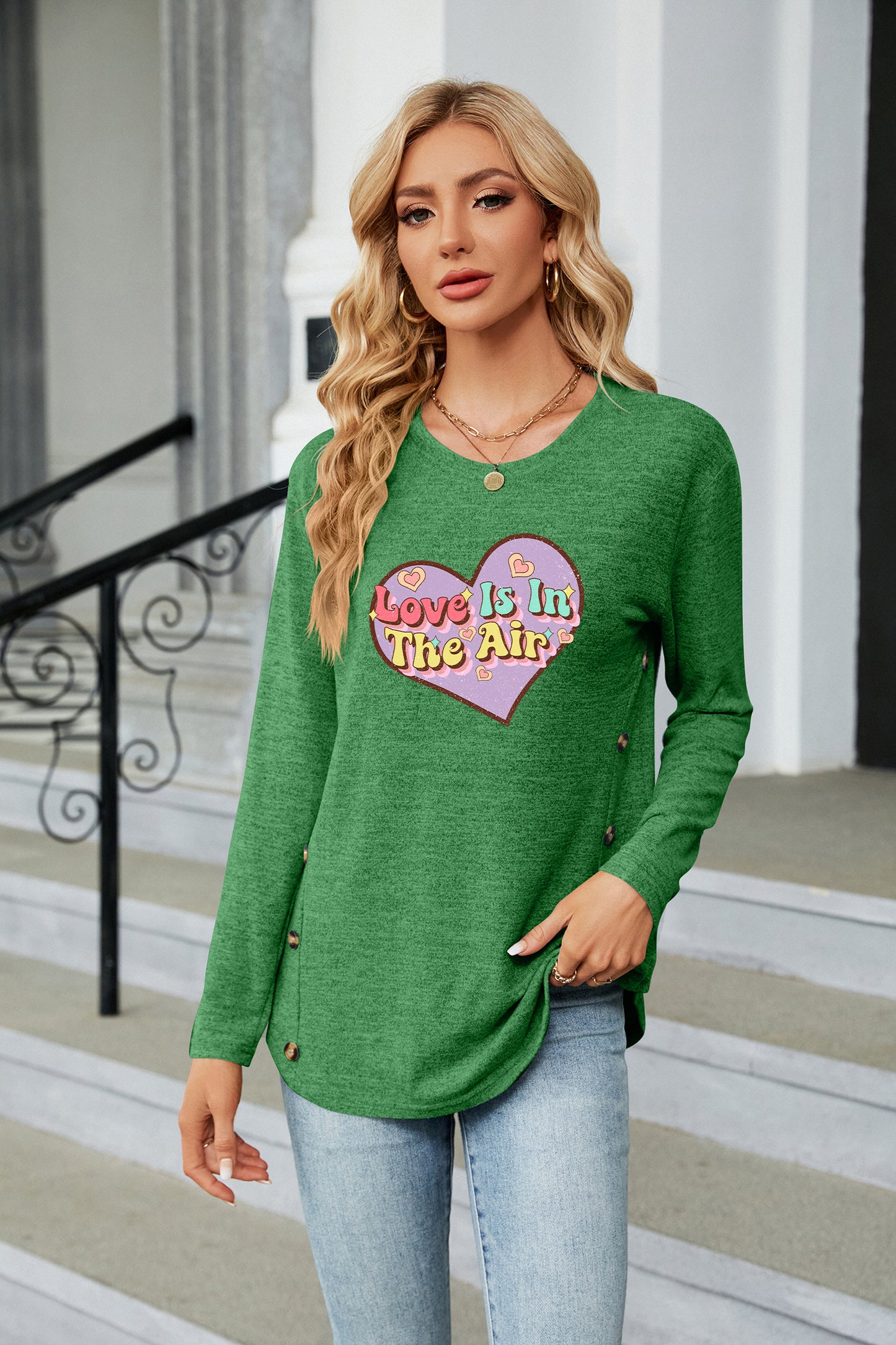 Valentine's Day Love Is In The Air Heart Graphic Top