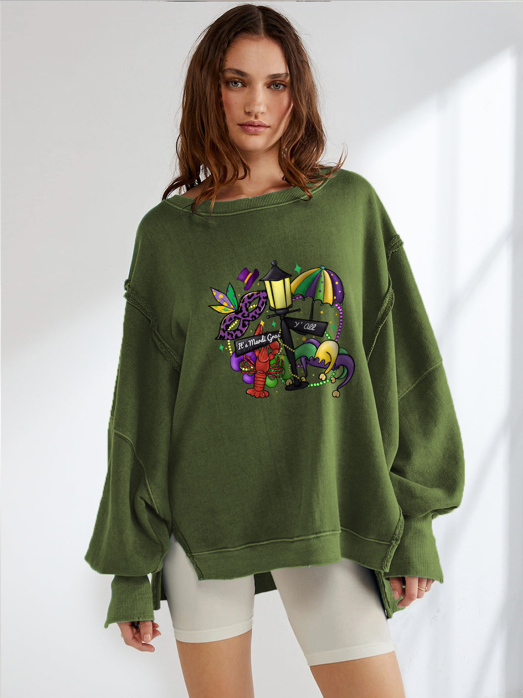 Mardi Gras New Orleans Carnival Graphic Pullover