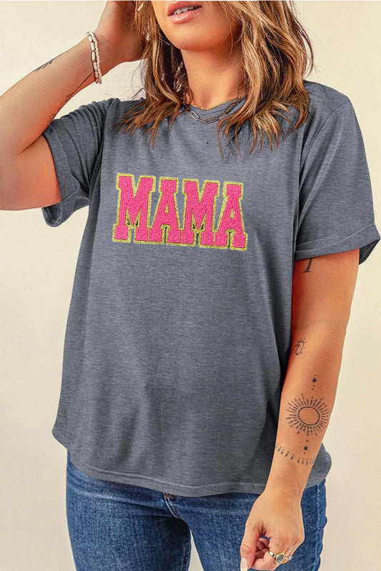 Leopard Mama Graphic Tee Women Mothers Day Casual Top