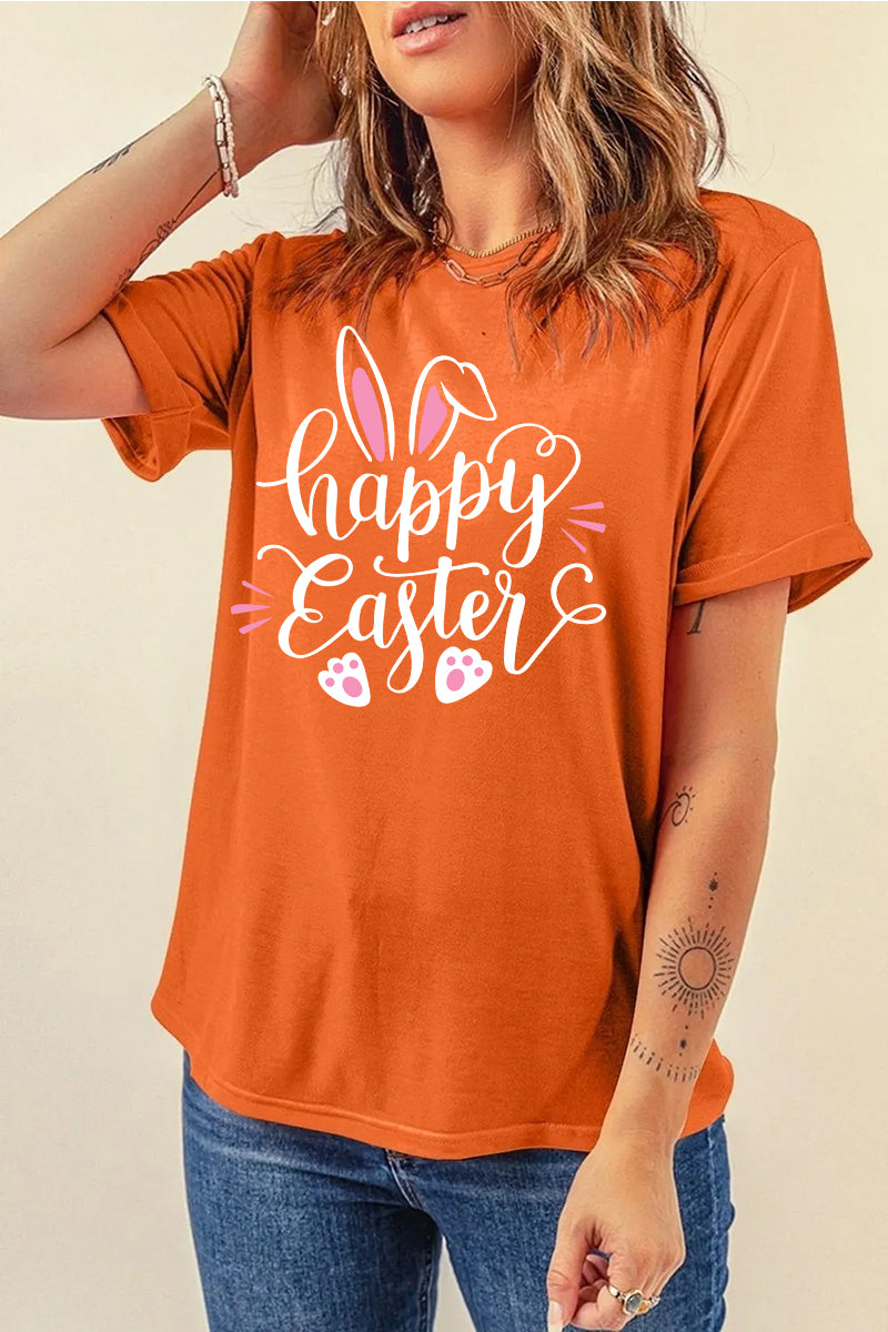 Easter Happy Easter Graphic Tee Casual Spring Top