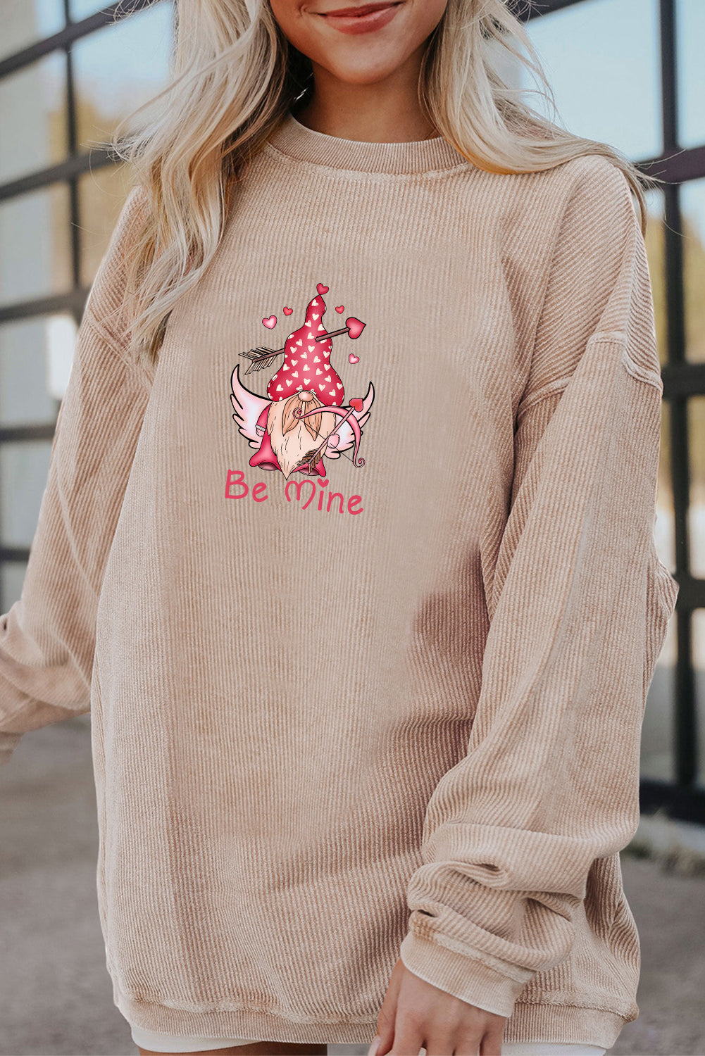 Valentine’s Day Be Mine Cupid Heart Graphic Sweatshirt