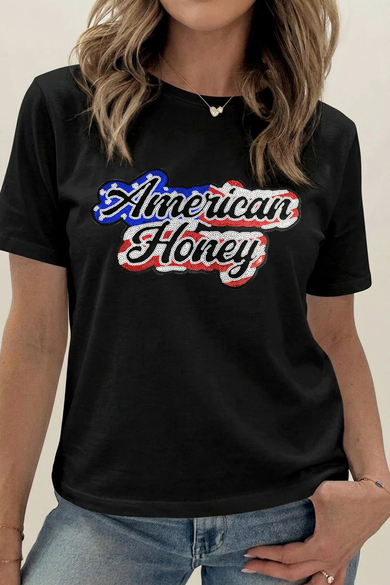 American Honey Graphic Tee Independence Day Shirt
