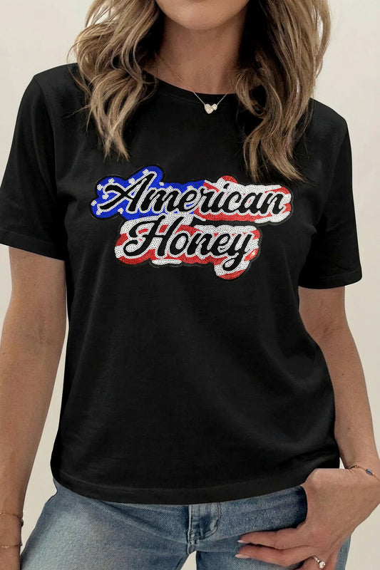 American Honey Graphic Tee Independence Day Shirt