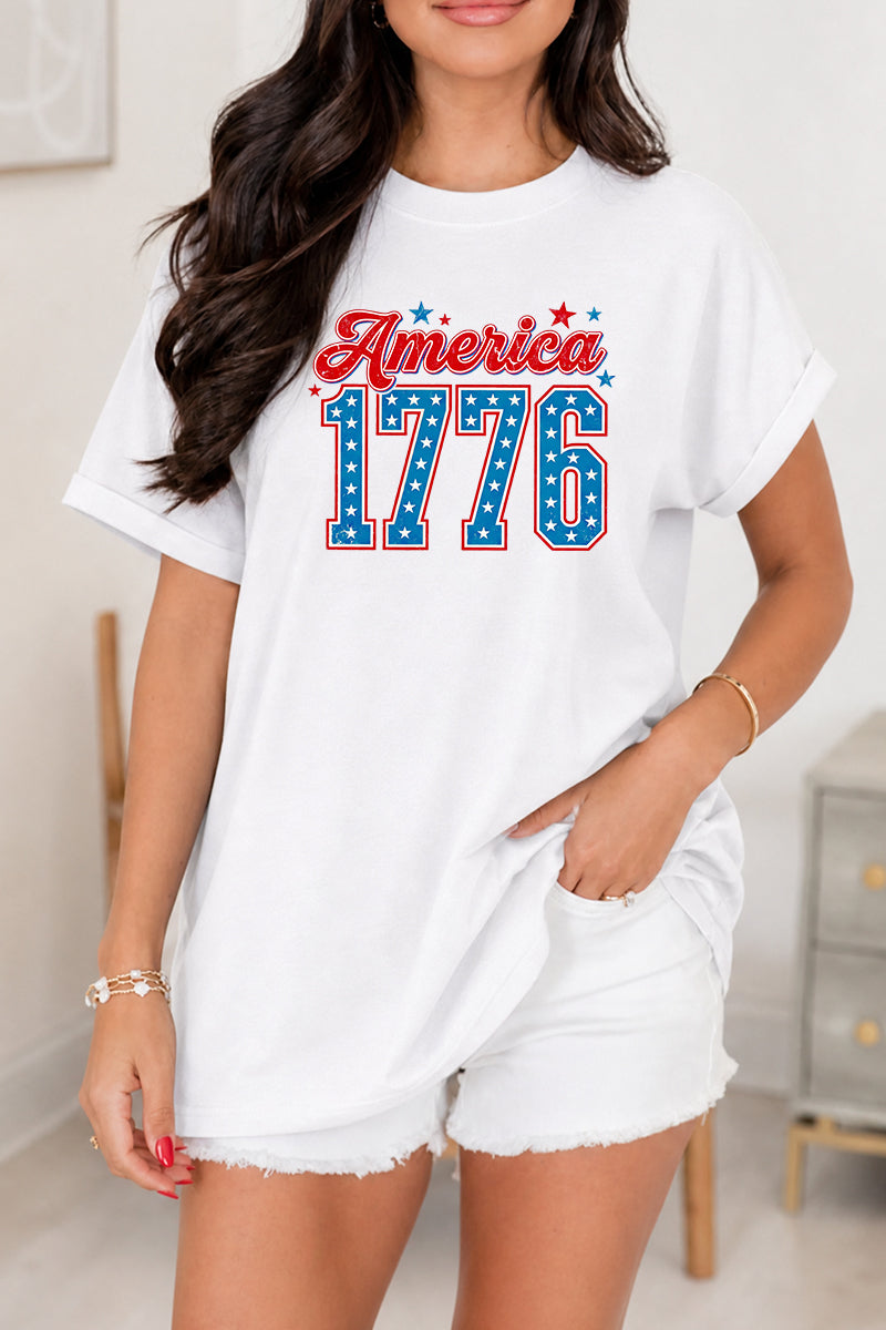 America 1776 Patriotic Vintage Fourth of July Graphic Tee
