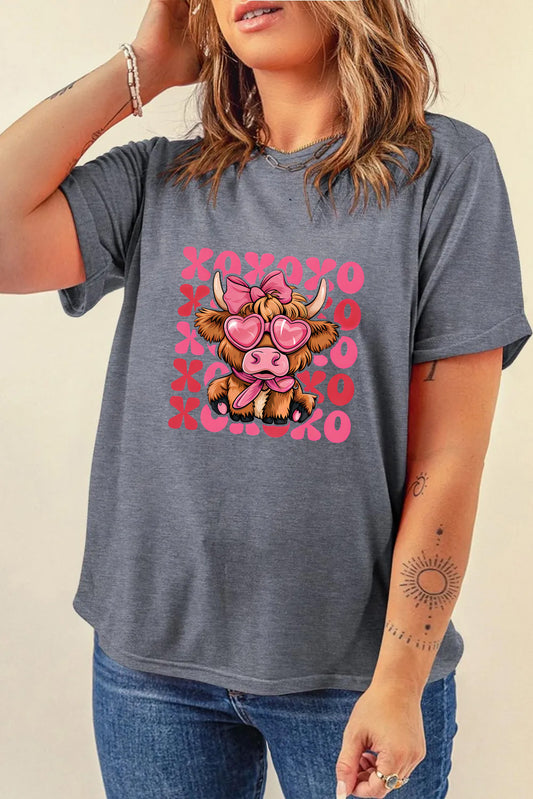 Valentine’s Day XOXO Cow Graphic Tee