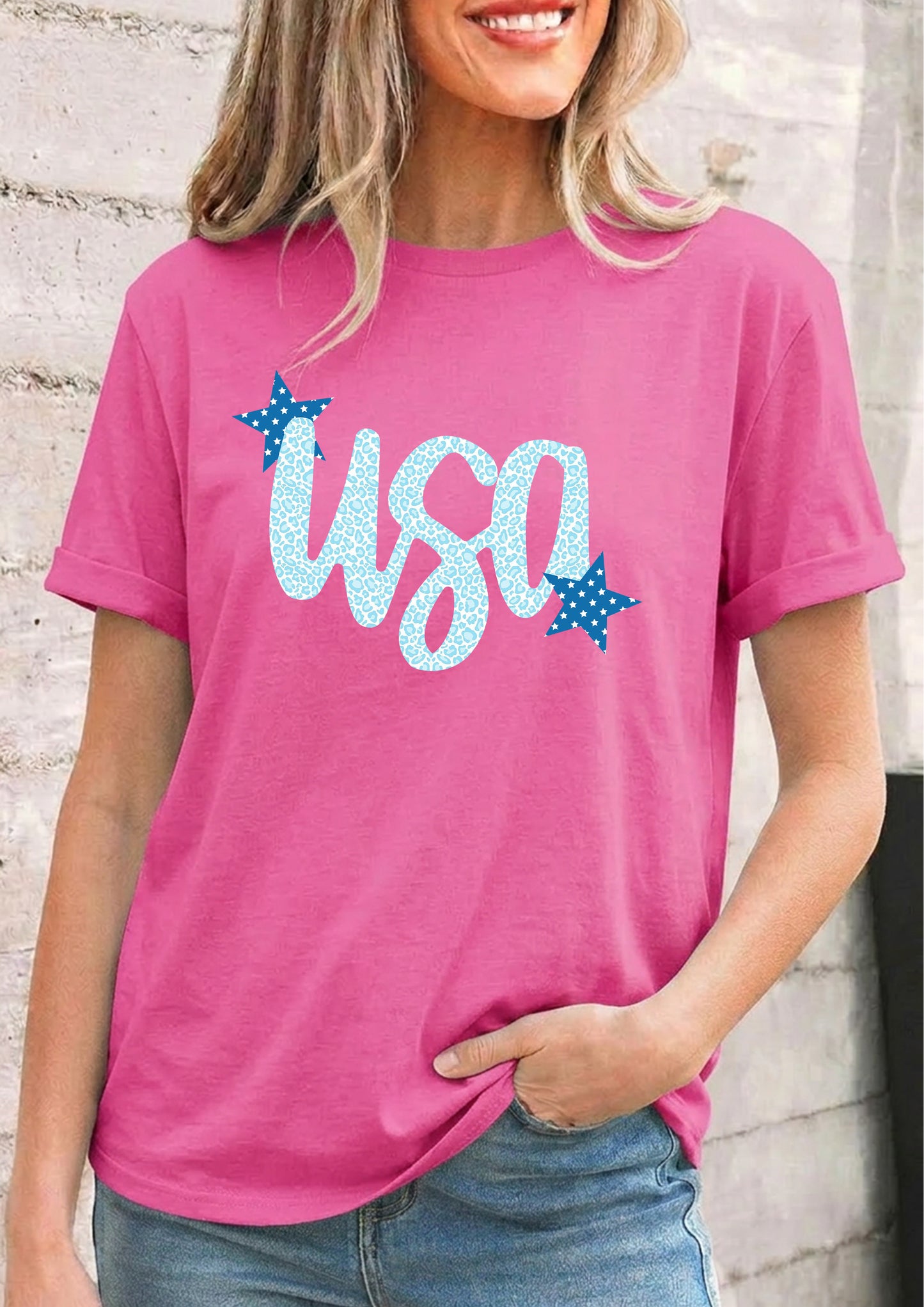 Women's USA Star Graphic Independence Day Tee