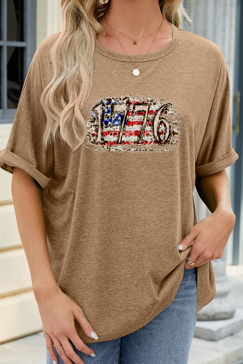 1776 Graphic Oversized Fourth of July Patriotic Tee