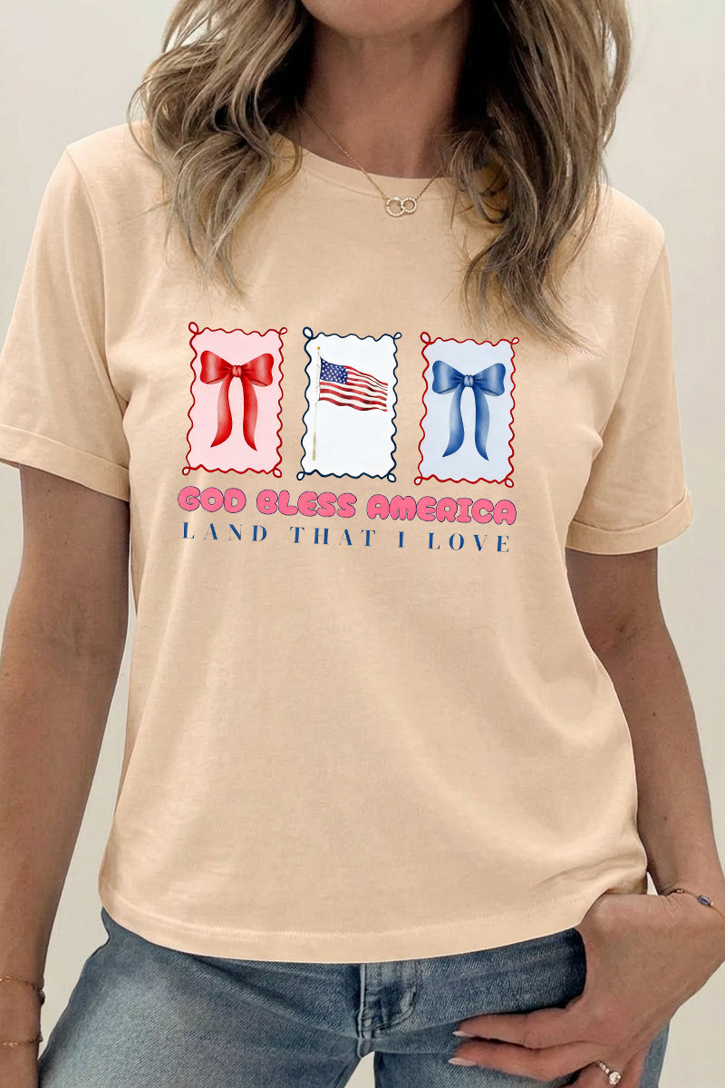 Fourth of July Liberty Bell USA Graphic Tee for Women
