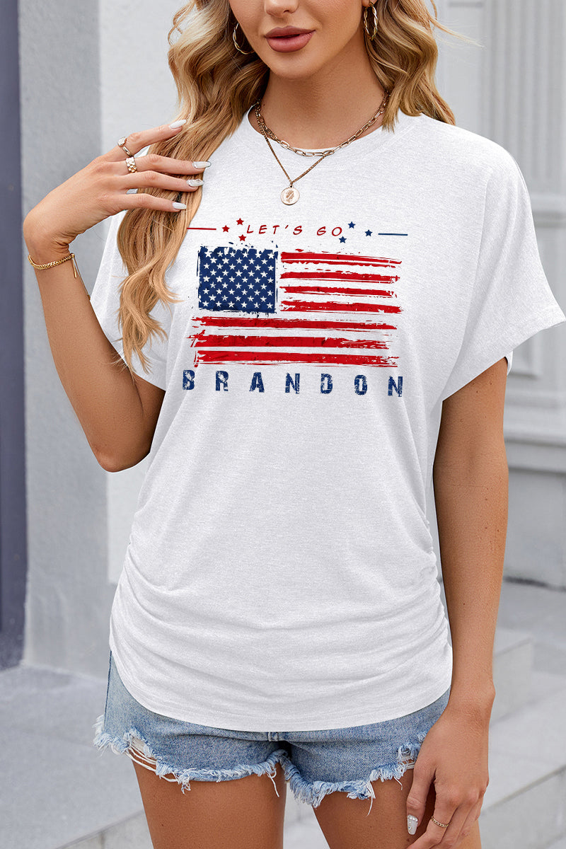 American Flag Slogan Graphic 4th of July Patriotic Tee