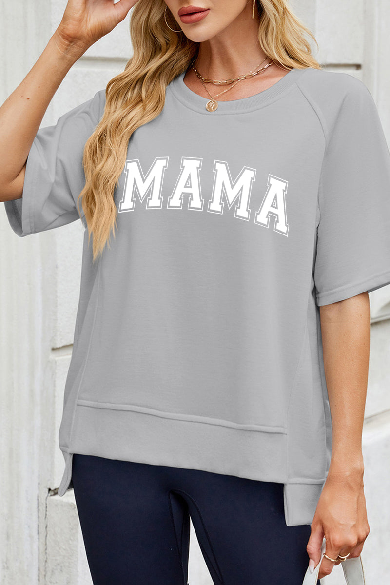 Classic MAMA Letter Loose Tee Mother's Day Casual Top