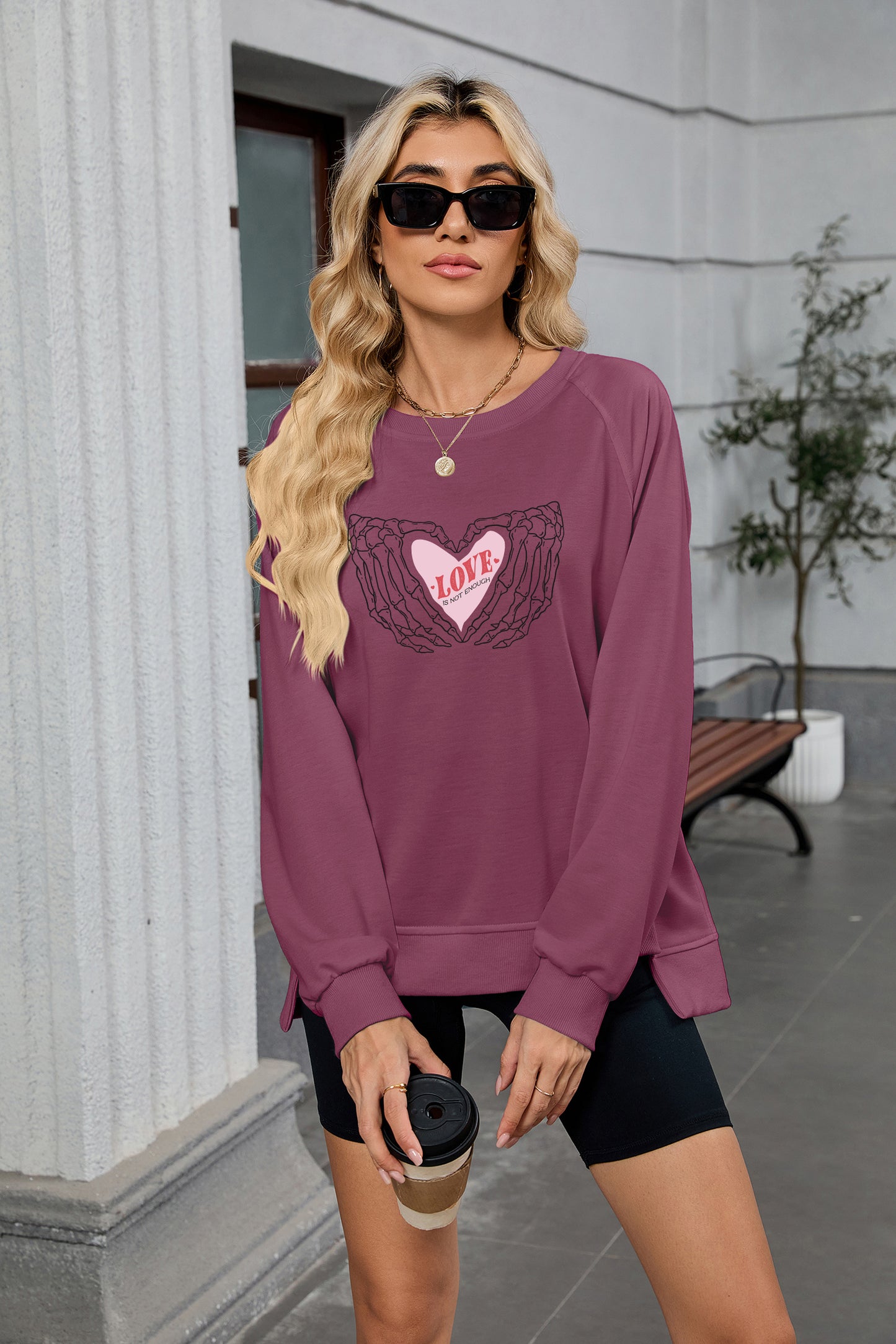 Valentine's Day Winged Heart Love Graphic Long Sleeve