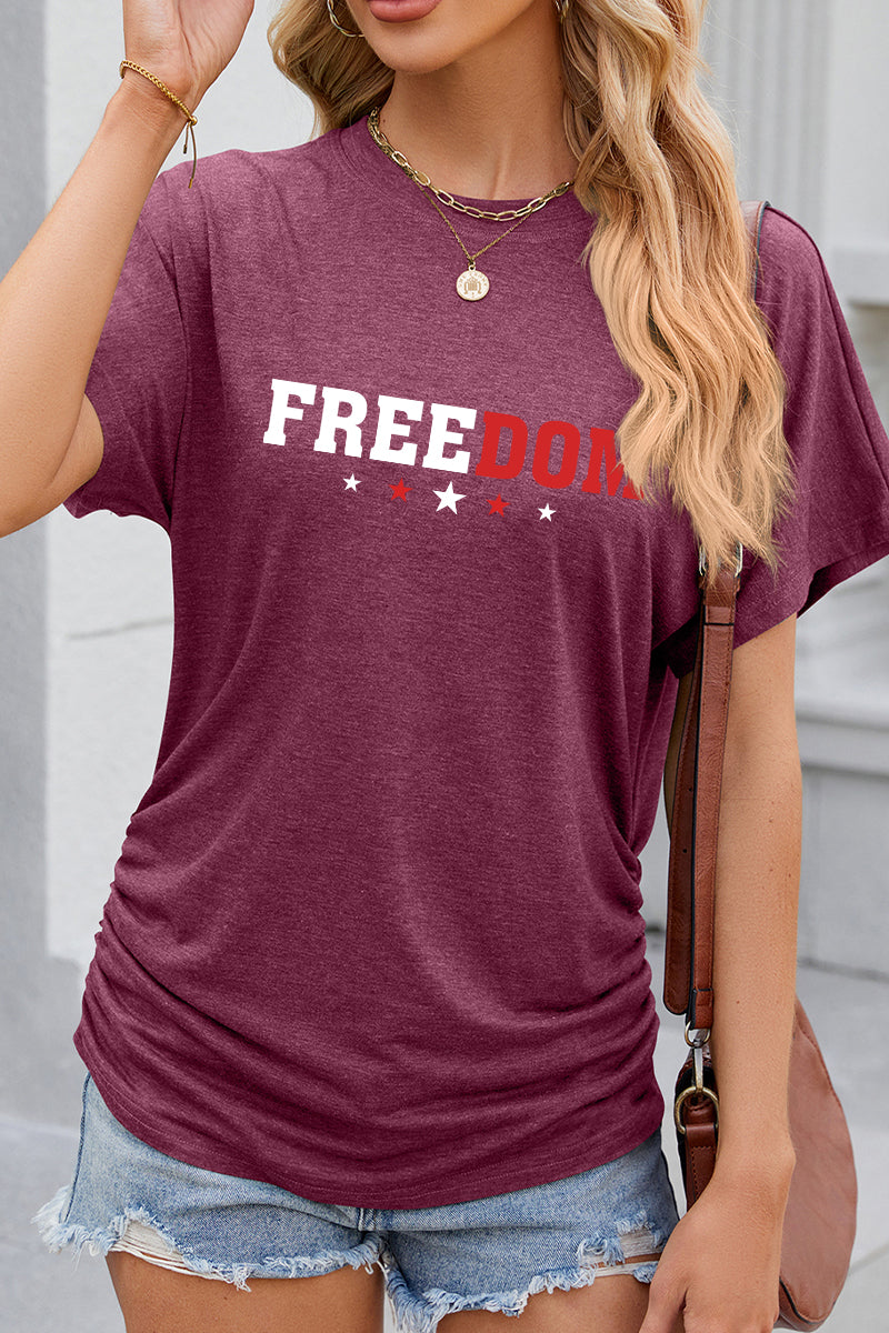 Freedom Graphic Patriotic Casual Summer T Shirt