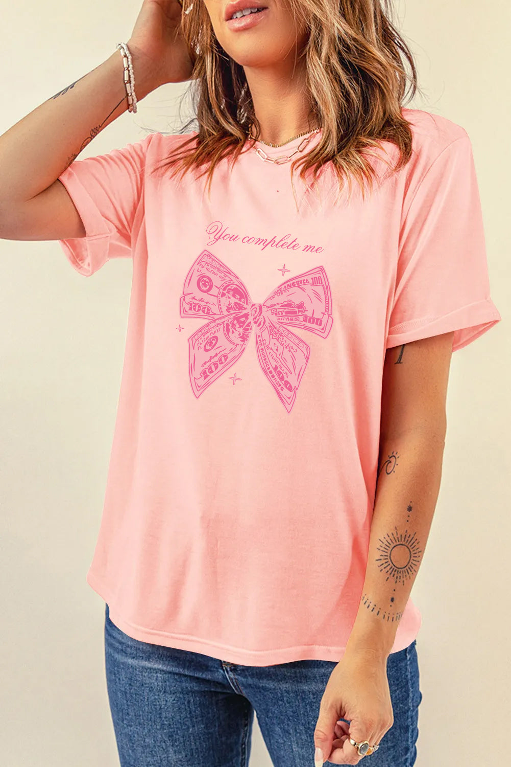 Valentine’s Day You Complete Me Bow Graphic Tee
