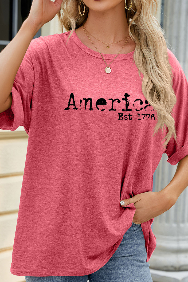 America Graphic T Shirt Women 4th of July Casual Tee