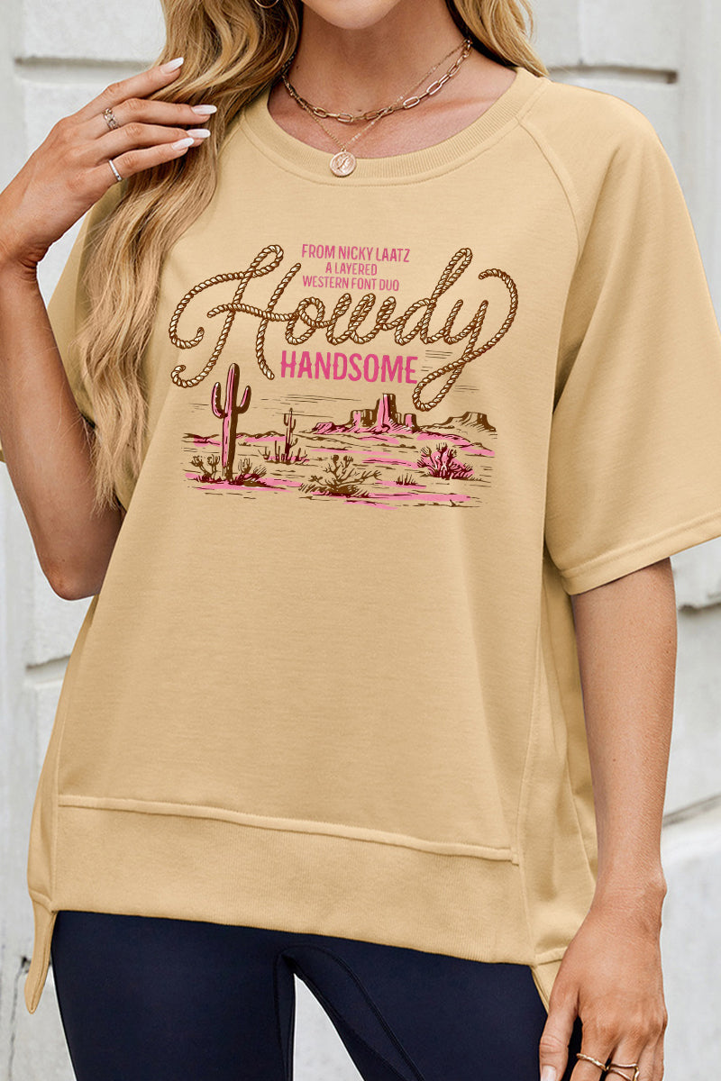 Howdy Western Easter Graphic Loose Fit Short Sleeve Tee