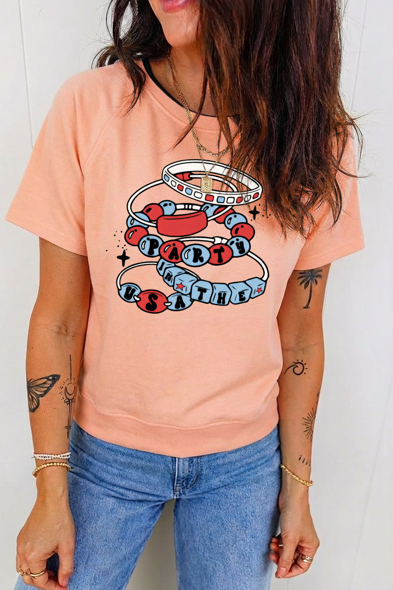 Patriotic Snake USA Graphic 4th of July Casual Tee