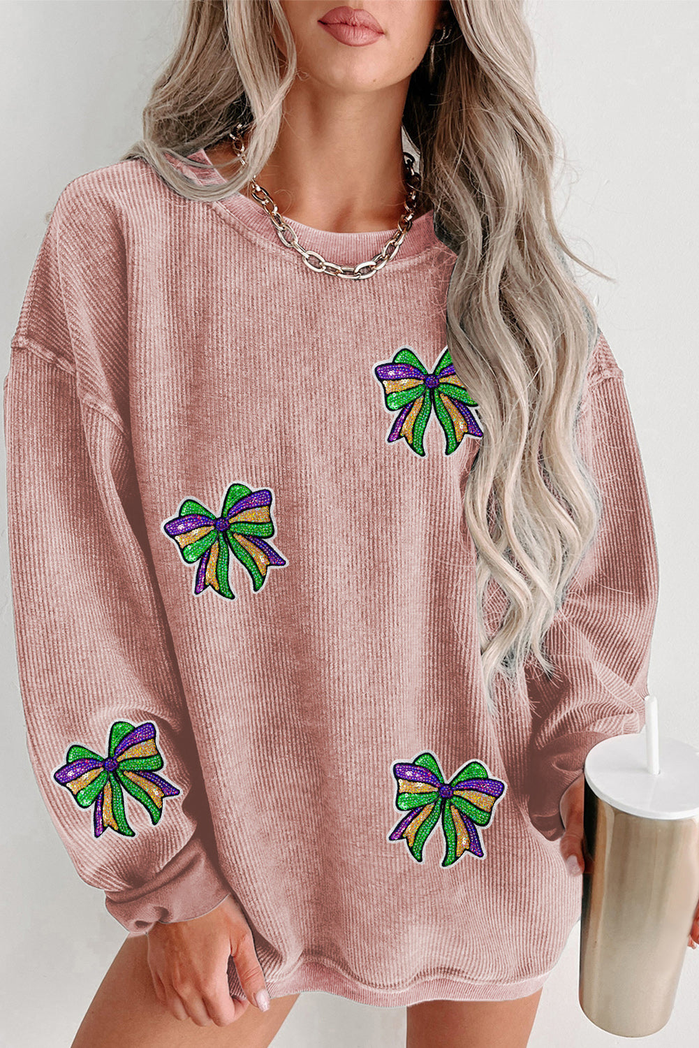 Mardi Gras Carnival Bow Graphic Pullover