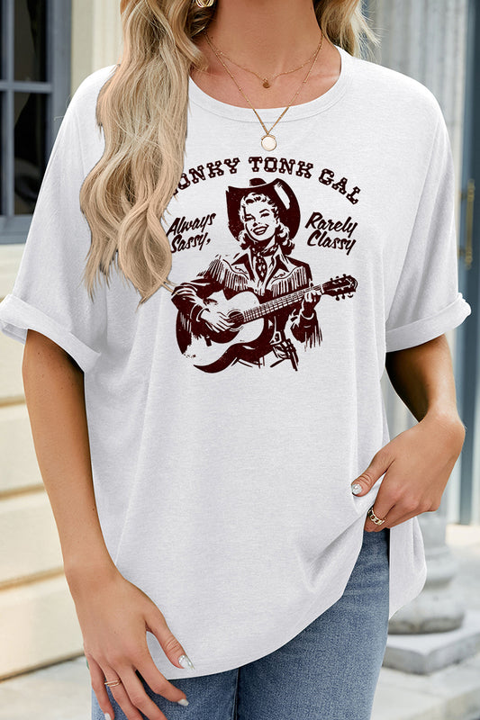 Western Graphic Loose Fit Short Sleeve Casual Tee