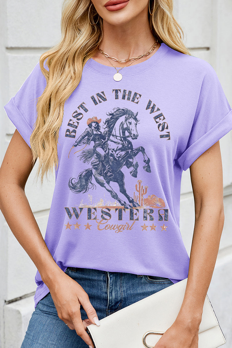 Vintage Western Horse Graphic Tee Retro Cowboy T Shirt