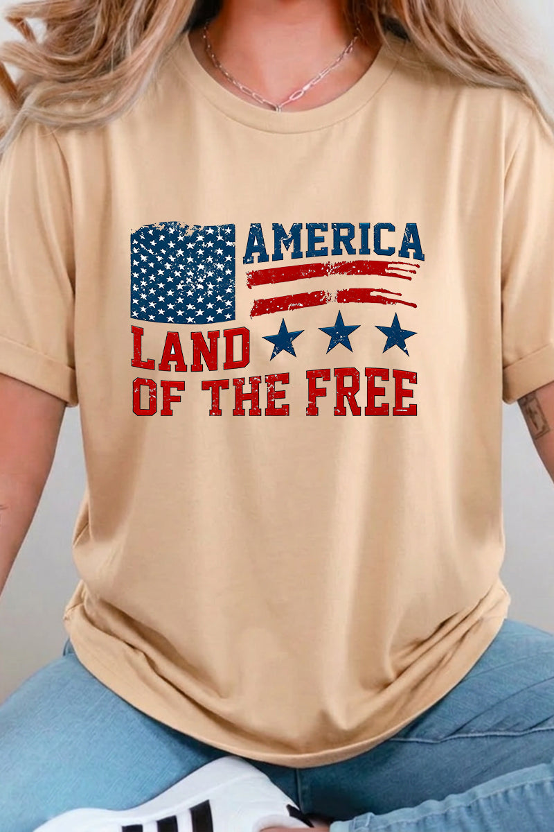 Fourth of July Land of the Free USA Graphic Tee
