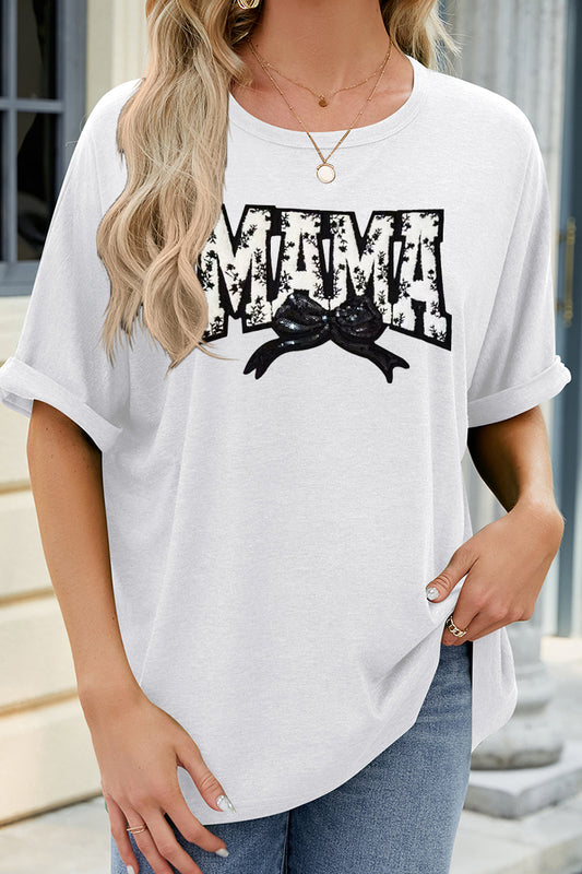 Vintage Mama Graphic Casual Tee Mother's Day Trendy Top