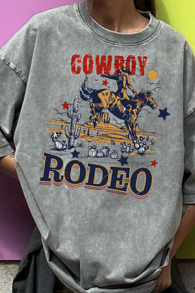 Vintage Cowboy Rodeo Graphic Oversized Tee