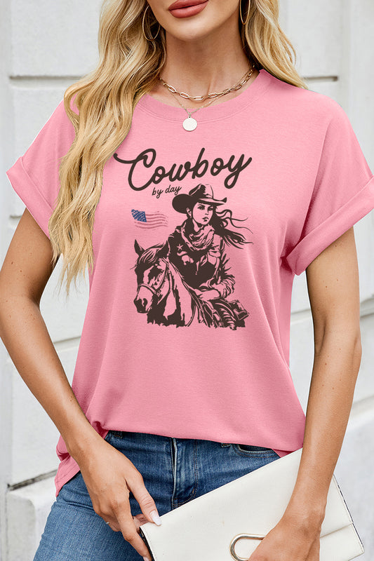 Cowgirl Graphic Tee Women Western Country Casual Shirt