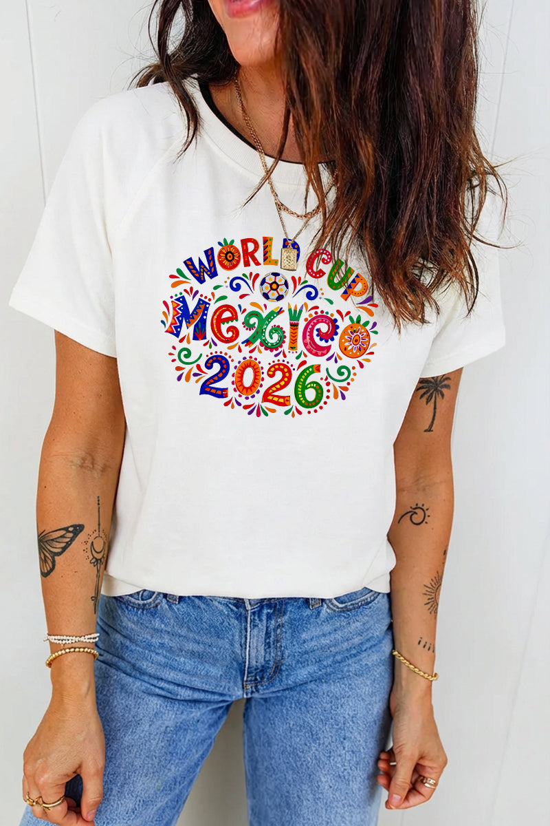 Graphic Cotton T Shirt Mexico Soccer World Cup 2026 Tee