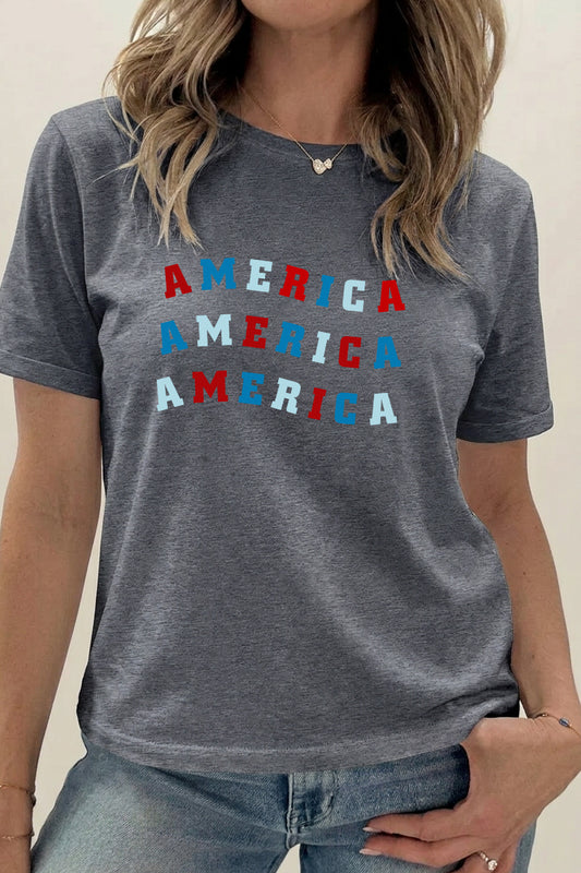 4th of July America Graphic T Shirt Women Casual Tee