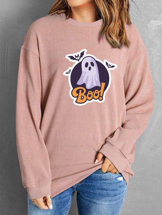 Halloween Ghost Boo Graphic Sweatshirt for Women