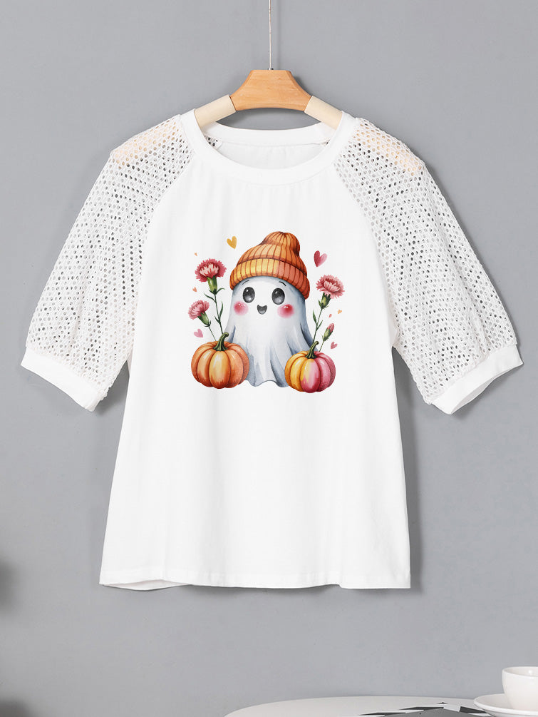 Thanksgiving Cute Ghost Pumpkin Harvest Graphic T Shirt