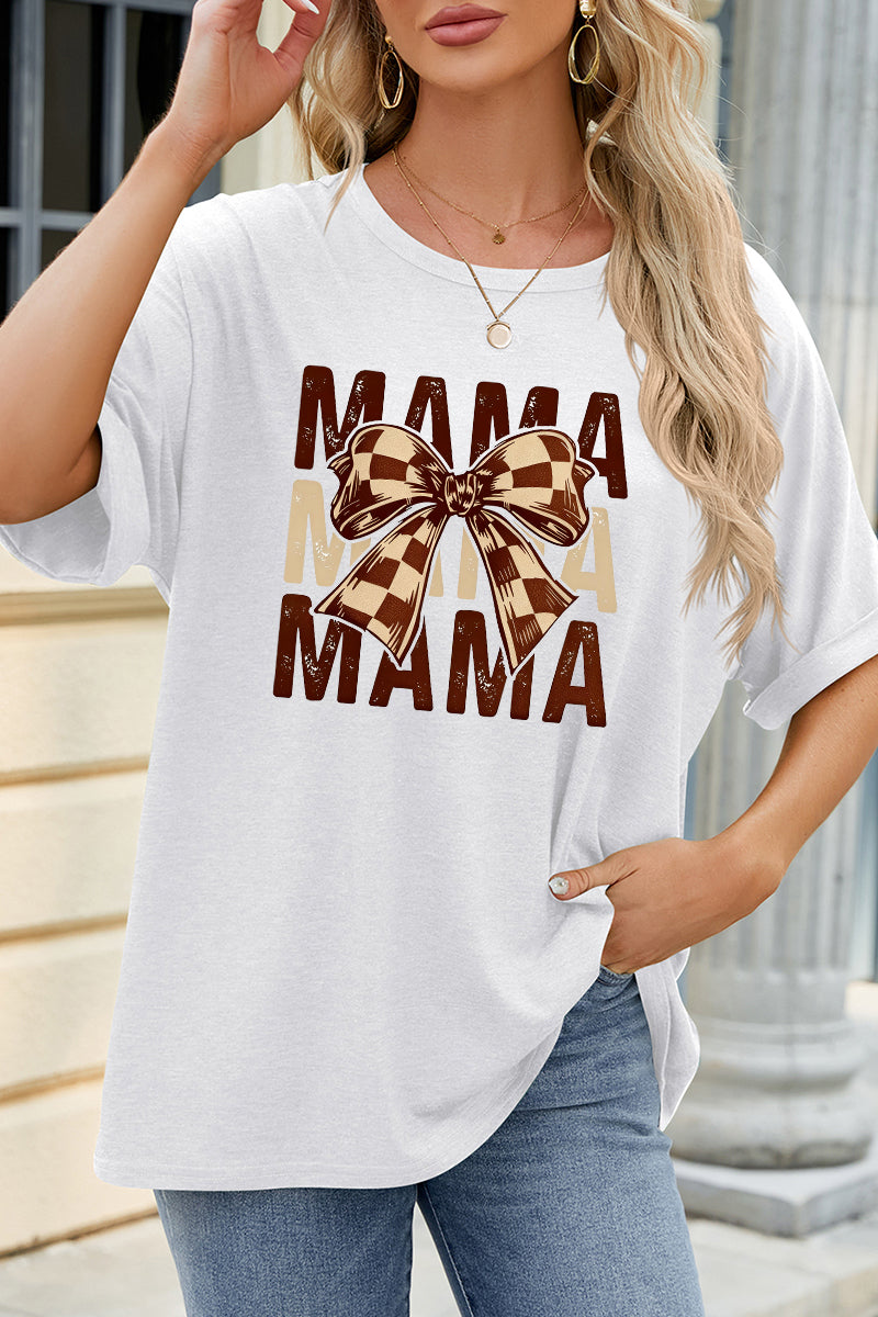 Mama Letter Graphic Tee Casual Loose Fit T Shirt