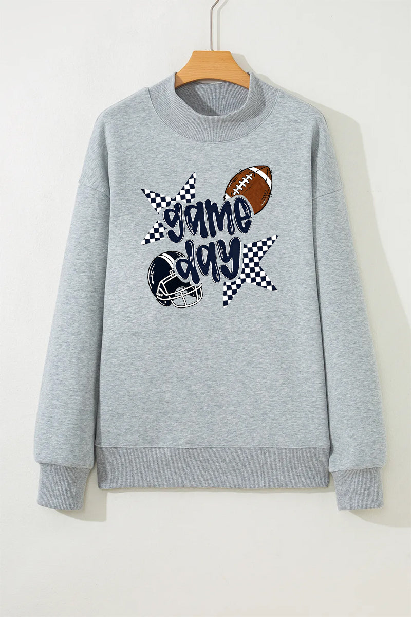 Sweatshirt Game Day Oversized Mock Neck Pullover