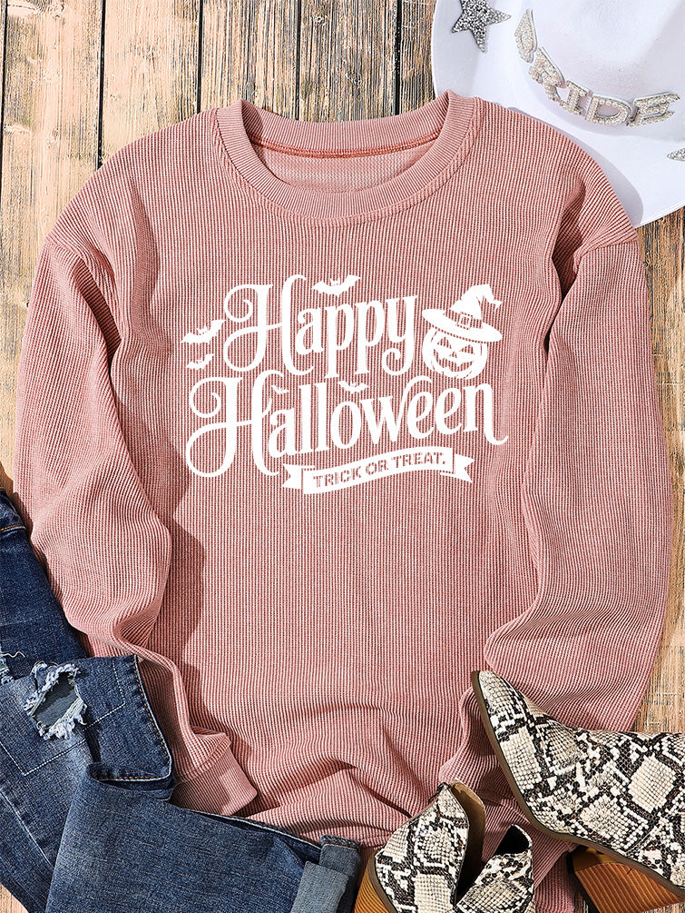 Happy Halloween Graphic Sweatshirt Trick or Treat Top