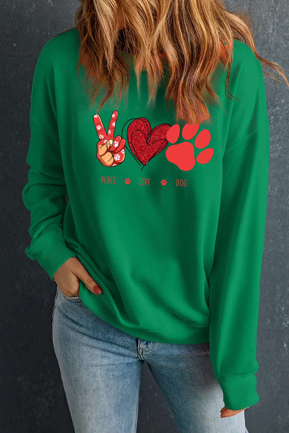 Valentine's Day Hand Drawn Heart Graphic Sweatshirt